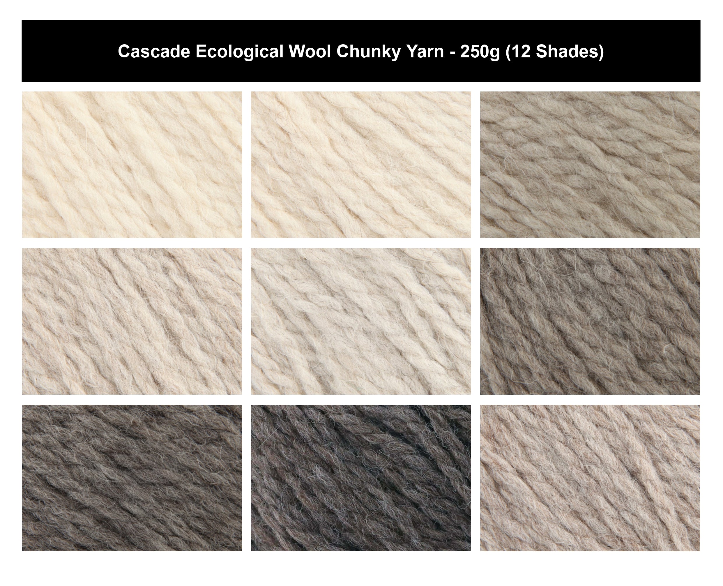 Cascade Ecological Wool Chunky Crochet Yarn - 250g, Luxury 100% Natural Peruvian Wool Undyed Soft Bulky Knitting Yarn for Garments, Accessories & Felting Projects