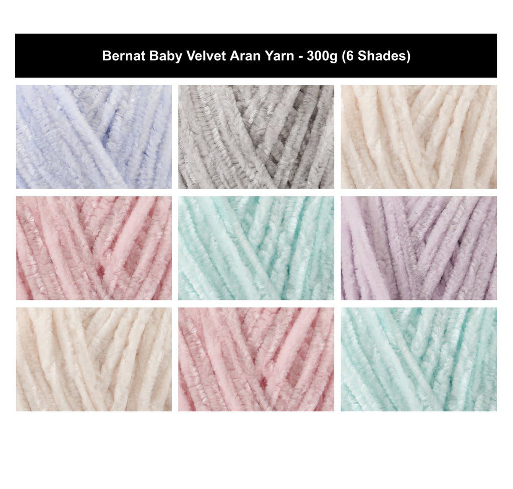Bernat Baby Velvet Aran Yarn for Crochet - 300G, Luxury 100% Polyester Anti-Pilling Soft Chenille Knitting Baby Wool for Crochet Blankets & Garments