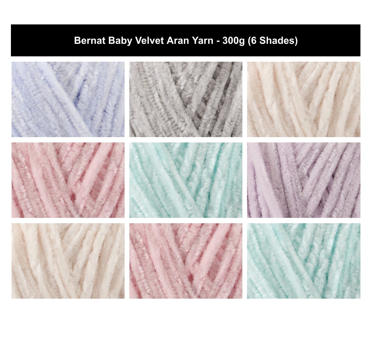 Bernat Baby Velvet Aran Yarn for Crochet - 300G, Luxury 100% Polyester Anti-Pilling Soft Chenille Knitting Baby Wool for Crochet Blankets & Garments