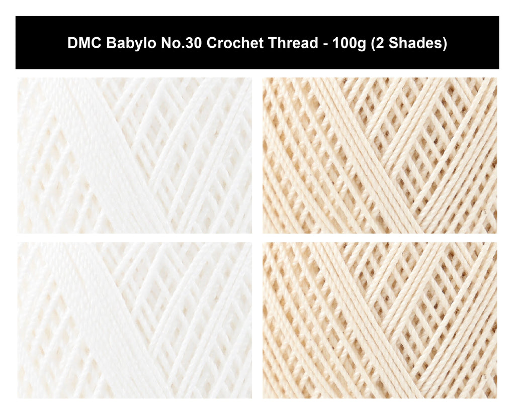 DMC Babylo No.30 Crochet Thread - 100g, 100% Mercerised Cotton Knitting Yarn for Lacework, Doilies & Fine Detail Crafting