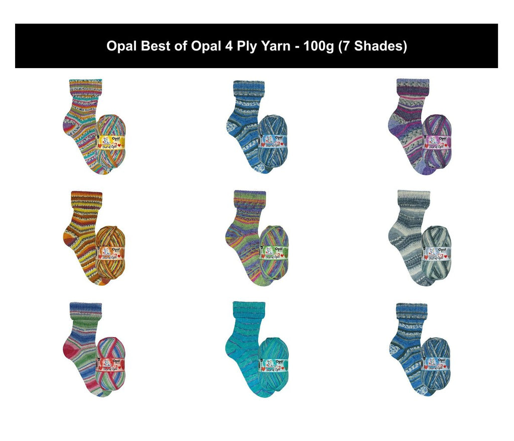 Opal 4 Ply Sock Crochet Yarn - 100g, Wool Polyamide Blend Luxury Self-Striping Knitting Wool Sock Yarn for Garments & Accessories