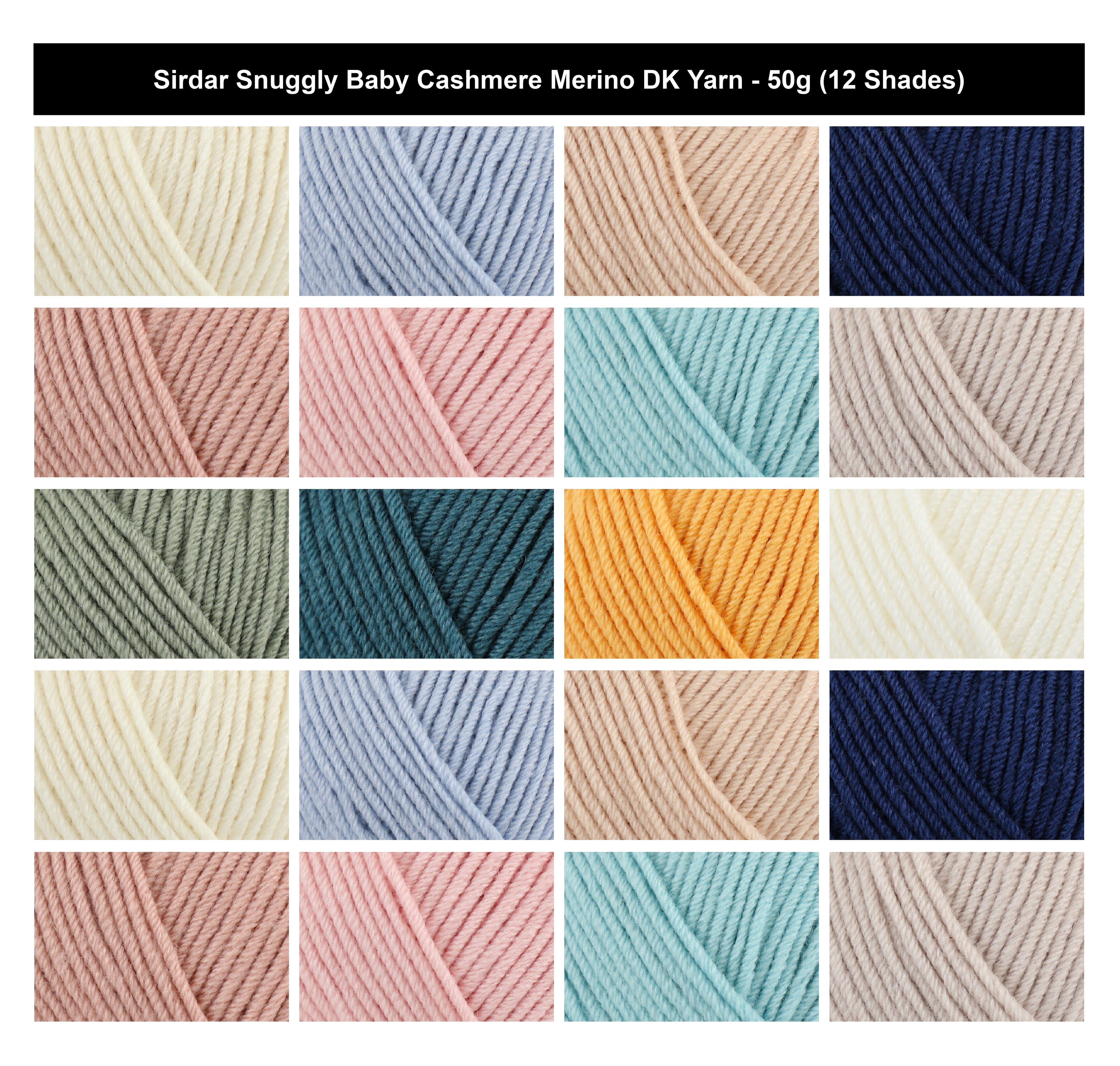 Sirdar Snuggly Baby Cashmere Merino DK Wool Yarn - 50g, Soft Cashmere Wool Acrylic Blend Crochet Double Knitting Yarn for Baby Garments & Soft Crochet Knitting Projects