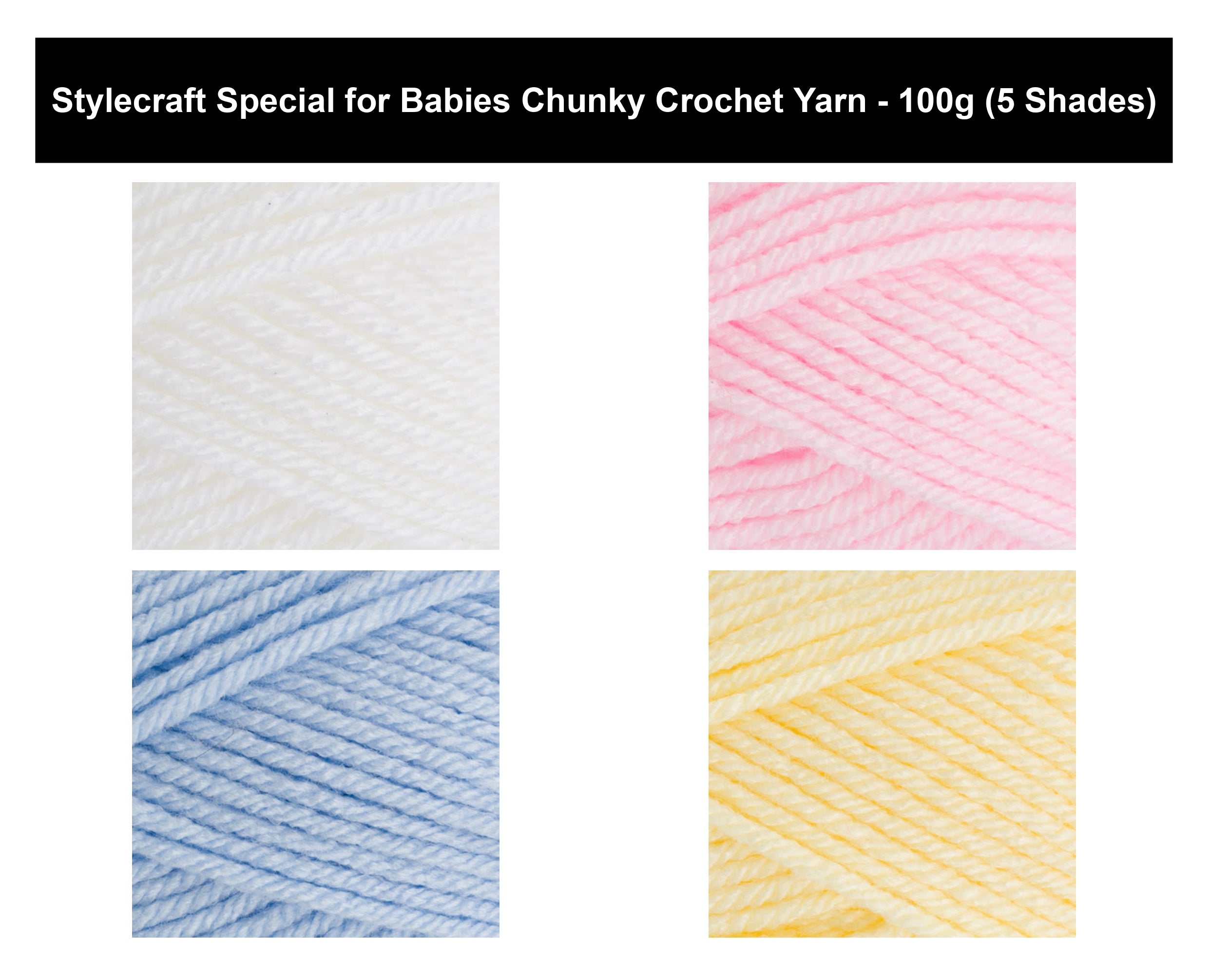 Stylecraft Special for Babies Chunky Crochet Yarn - 100g, Soft 100% Acrylic Anti Pilling Knitting Yarn for Baby Garments and Accessories