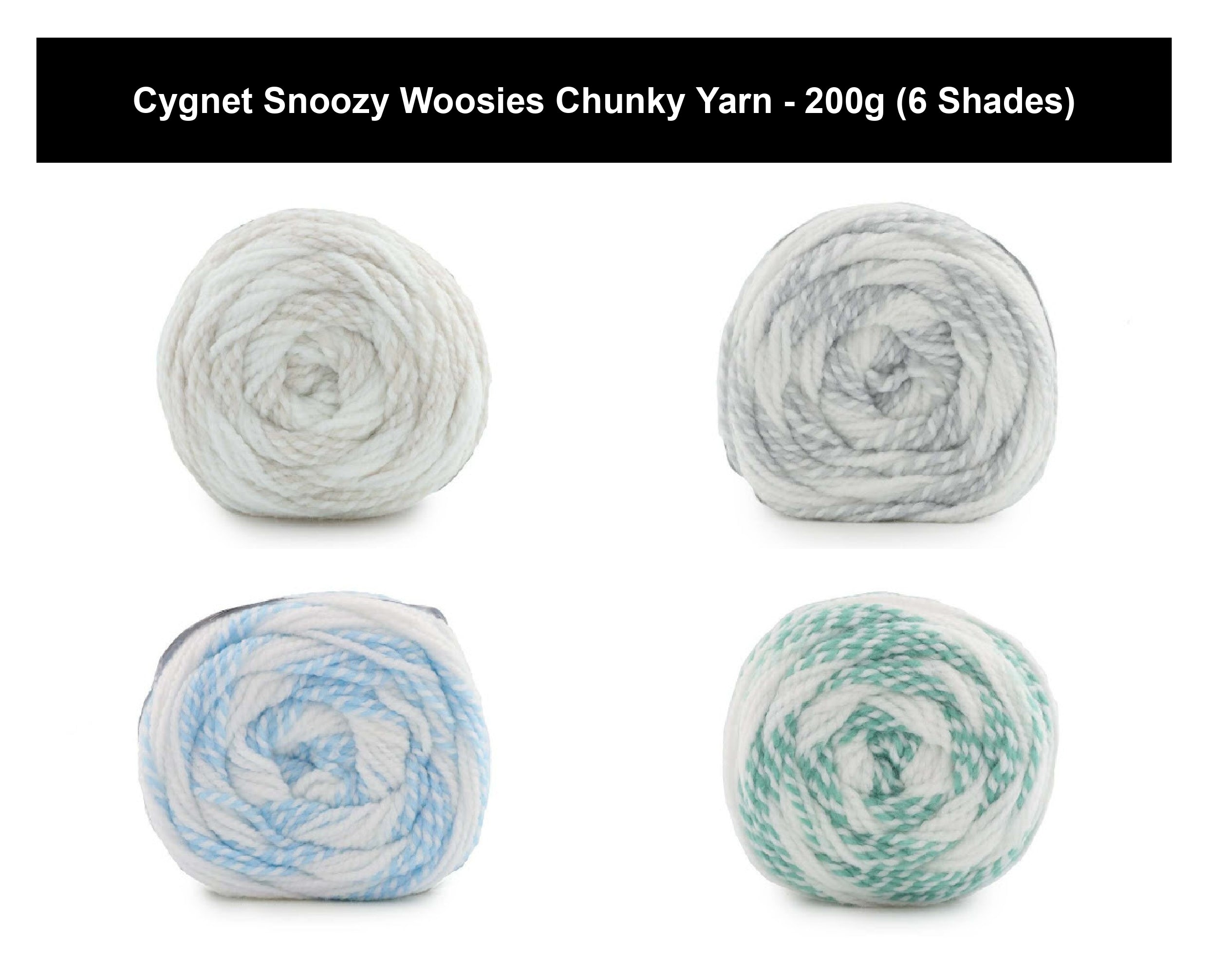 Cygnet Snoozy Woosies Chunky Cake Yarn - 200g, 100% Acrylic Super Soft Knitting & Crochet Baby Yarn for Cosy Blankets & Sweet Cushion Covers