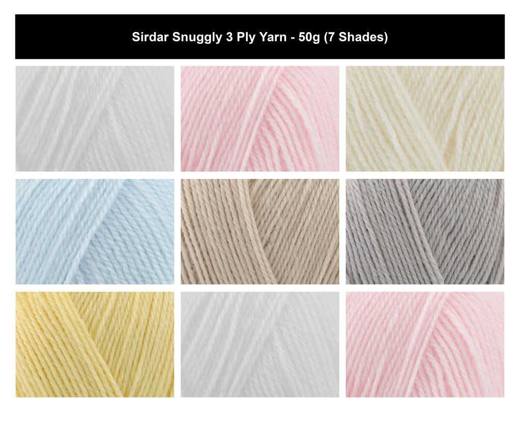 Sirdar Snuggly 3 Ply Baby Yarn for Crochet - 50g, Nylon Acrylic Blend Knitting Baby Wool for Cardigans, Jumpers and Sweaters
