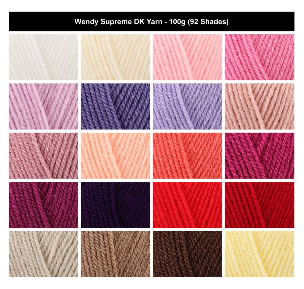 Wendy Supreme DK Yarn for Crochet - 100g, Luxury 100% Acrylic Vibrant & Jewel Tones Soft Double Knitting Wool for Cozy Garments & Home Decor