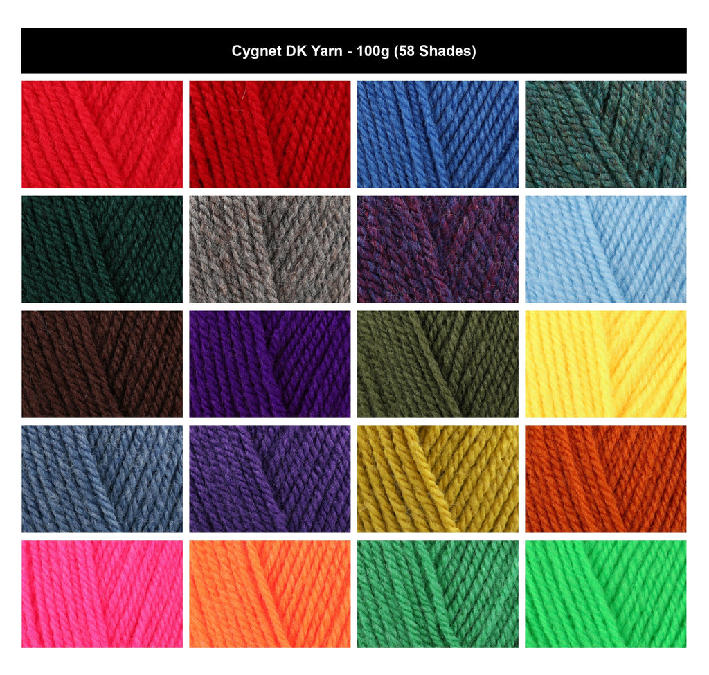 Cygnet Double Knit (DK) Yarn - 100gCrochet, 100% Acrylic Classic Double Knitting Crochet Yarn for Clothing, Toys & Accessories