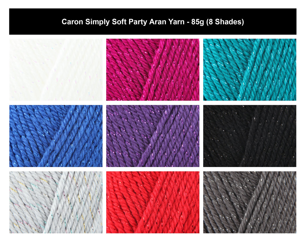 Caron Simply Soft Party Sparkle Yarn - 85g, Soft Acrylic Aran Weight Metallic Knitting & Crochet Yarn for Garments & Accessories