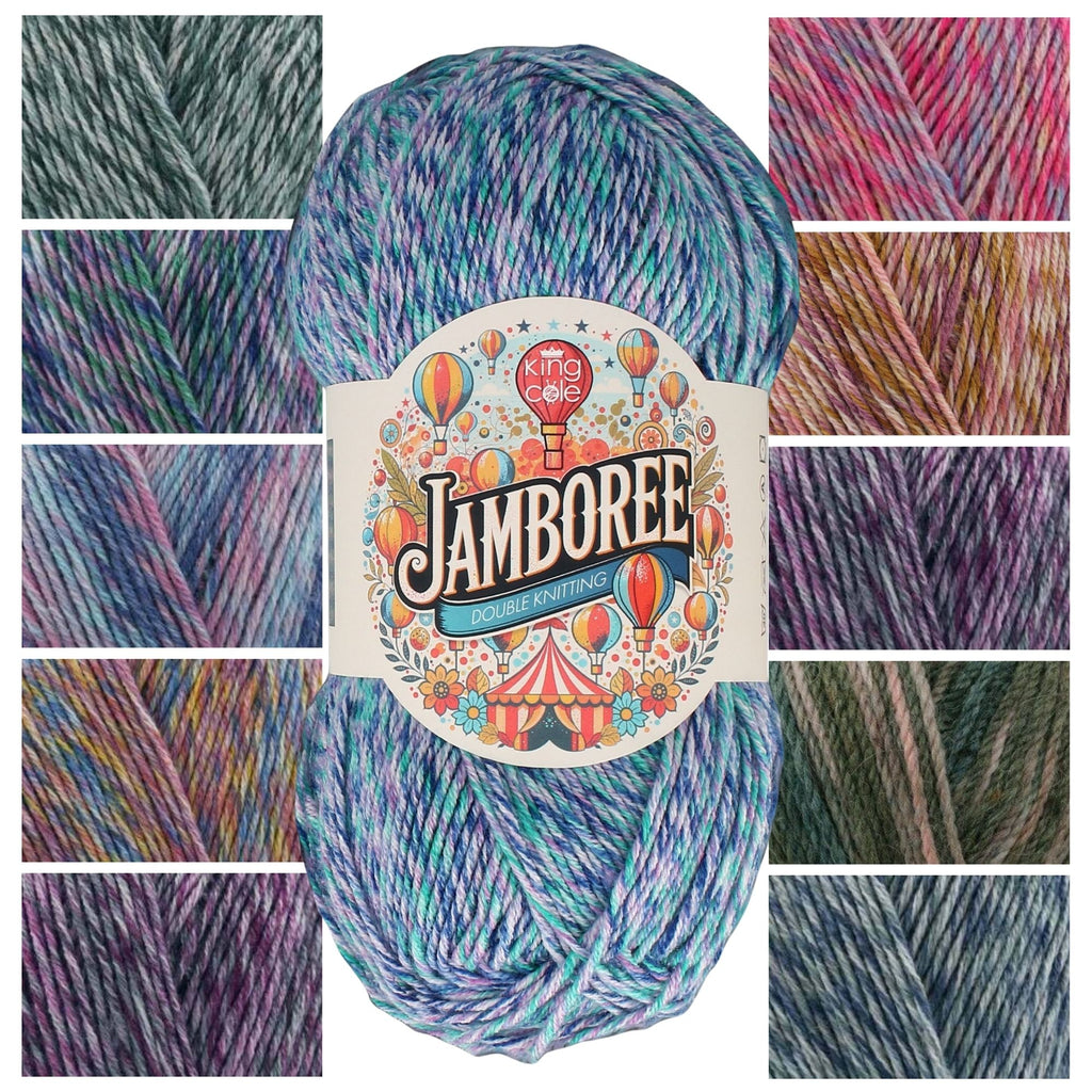 King Cole Jamboree DK Yarn Premium Acrylic, Vibrant Variegated Double Knit Yarn 300m for Knitting & Crochet - 100g