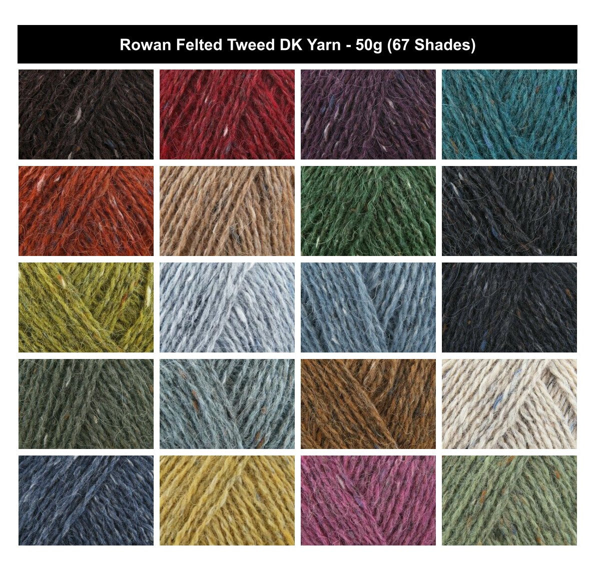 Rowan Felted Tweed DK Yarn for Crochet -50g, Luxury Wool & Alpaca Blend for Crochet & Double Knitting, Fair Isle & Striping Yarn for Sweaters, Hats, Scarves & Bags