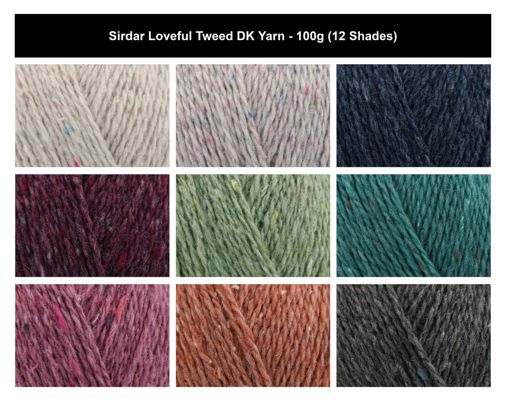 Sirdar Loveful Recycled Tweed DK Crochet Yarn - 100g, Wool Poly Acrylic Blend Double Knitting Sustainable Yarn for Cardigans, Jumpers & Sweaters, Hats, Scarves
