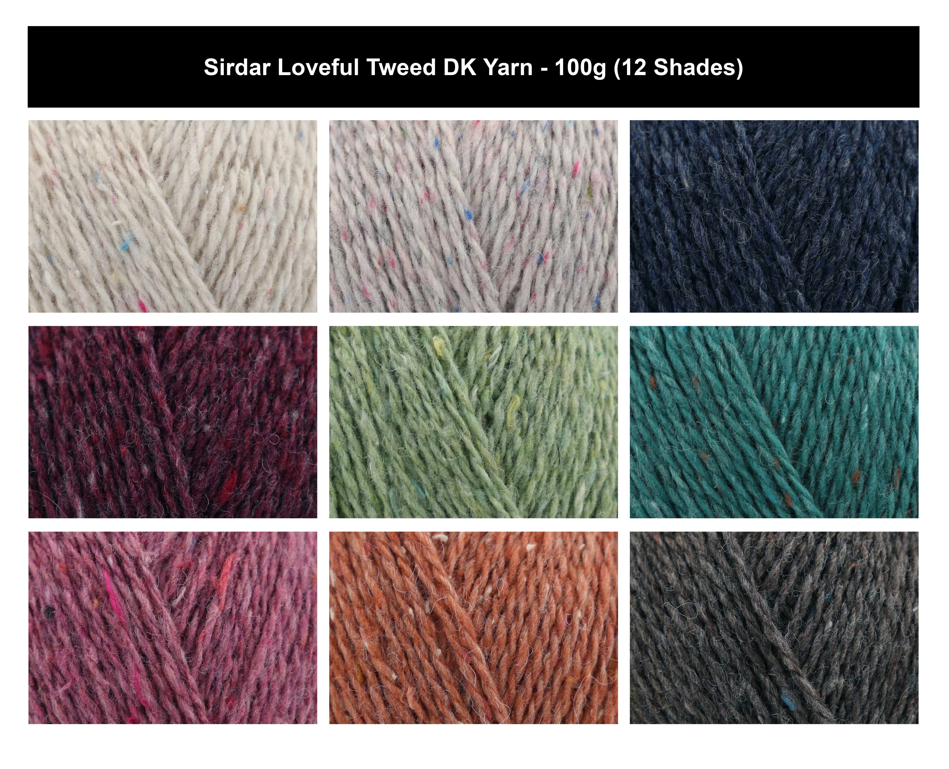 Sirdar Loveful Recycled Tweed DK Crochet Yarn - 100g, Wool Poly Acrylic Blend Double Knitting Sustainable Yarn for Cardigans, Jumpers & Sweaters, Hats, Scarves