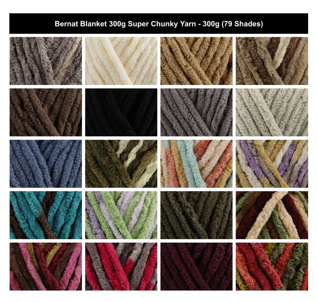Bernat Blanket Super Chunky Yarn - 300G, 100% Polyester Soft Plush Chenille Thick Crochet & Knitting Wool for Cosy Blankets, Cushion Covers & Home Decor