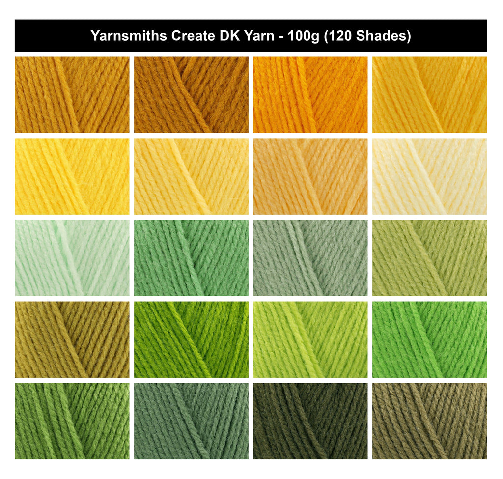 Yarnsmiths Create DK Crochet Yarn - 100g, Luxury 100% Acrylic Soft Double Knitting Wool for Blanket, Dolls & Everyday Garments