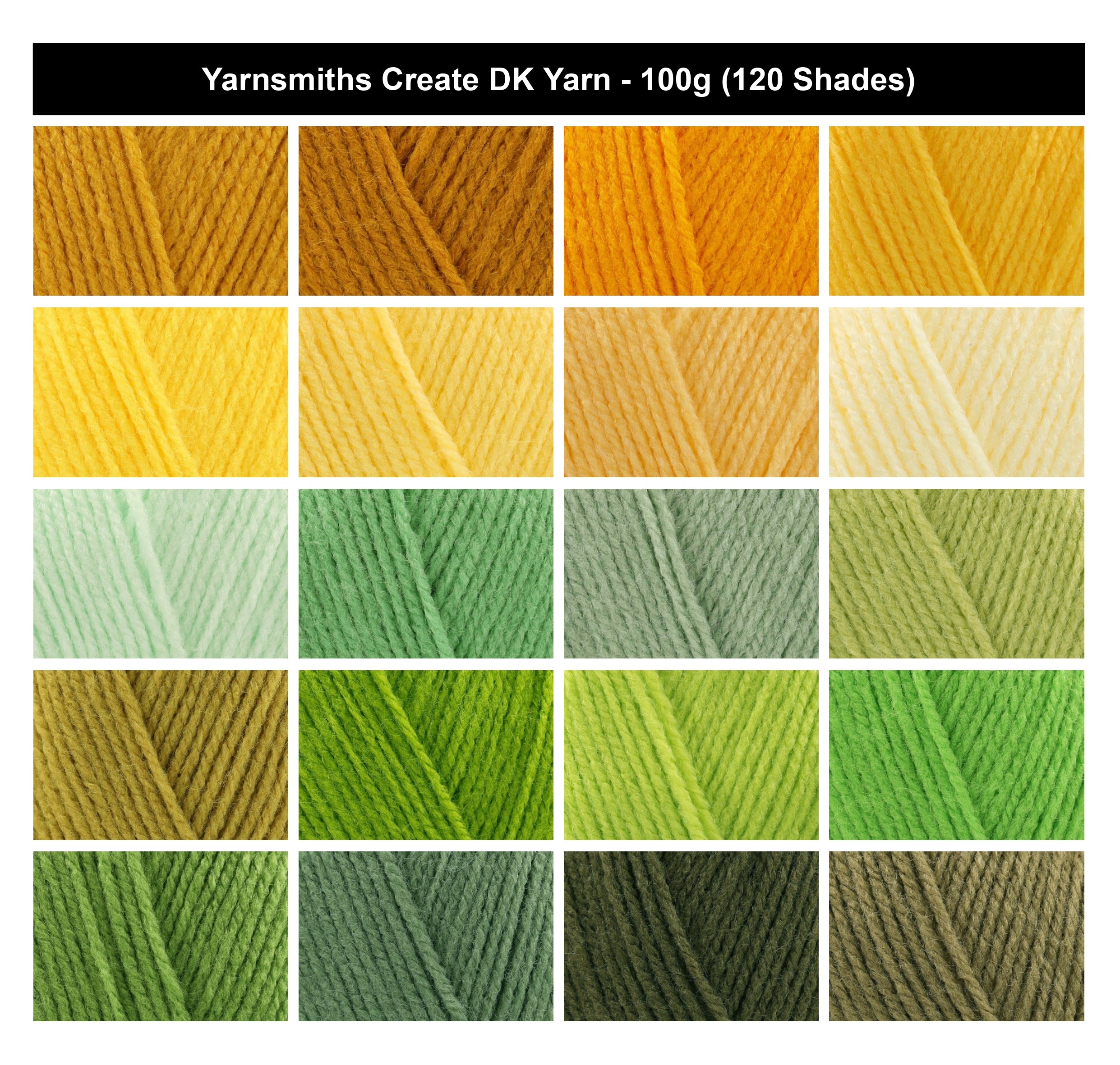 Yarnsmiths Create DK Crochet Yarn - 100g, Luxury 100% Acrylic Soft Double Knitting Wool for Blanket, Dolls & Everyday Garments