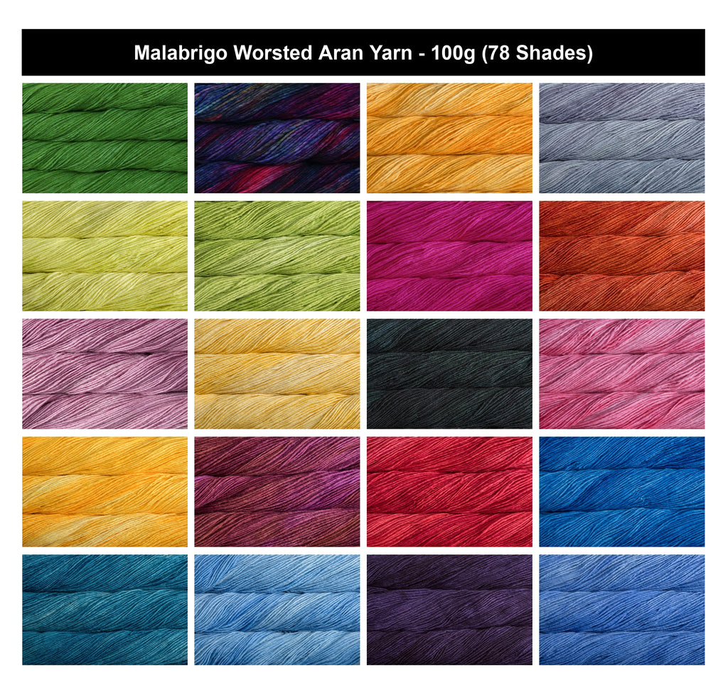Malabrigo Washted Crochet Aran Yarn - 100g, 100% Uruguayan Merino Wool Single Ply Hand Dyed Dyed Yarn – Soft Wool Yarn for Knitting, Crochet & Felting Projects