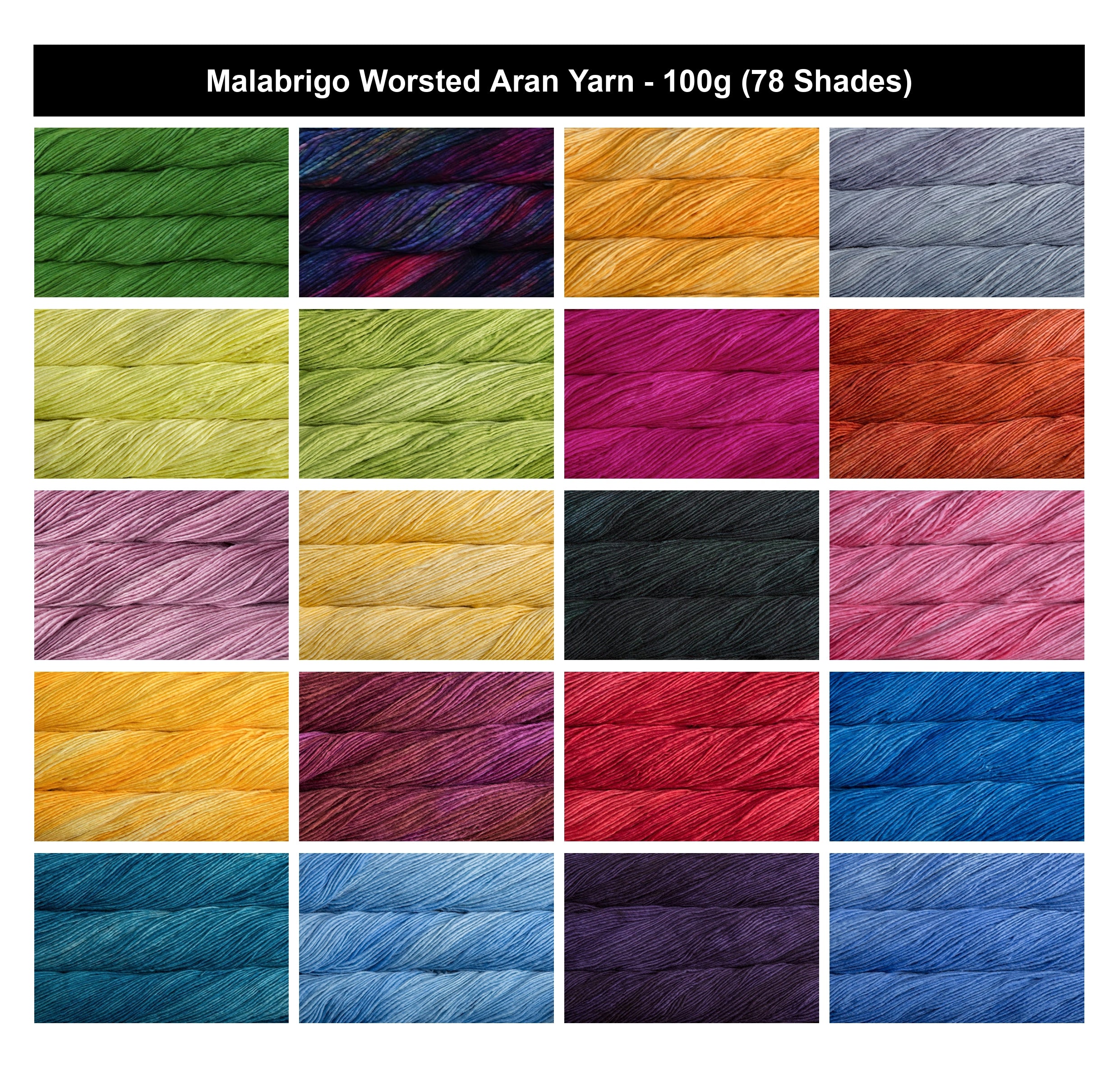 Malabrigo Washted Crochet Aran Yarn - 100g, 100% Uruguayan Merino Wool Single Ply Hand Dyed Dyed Yarn – Soft Wool Yarn for Knitting, Crochet & Felting Projects