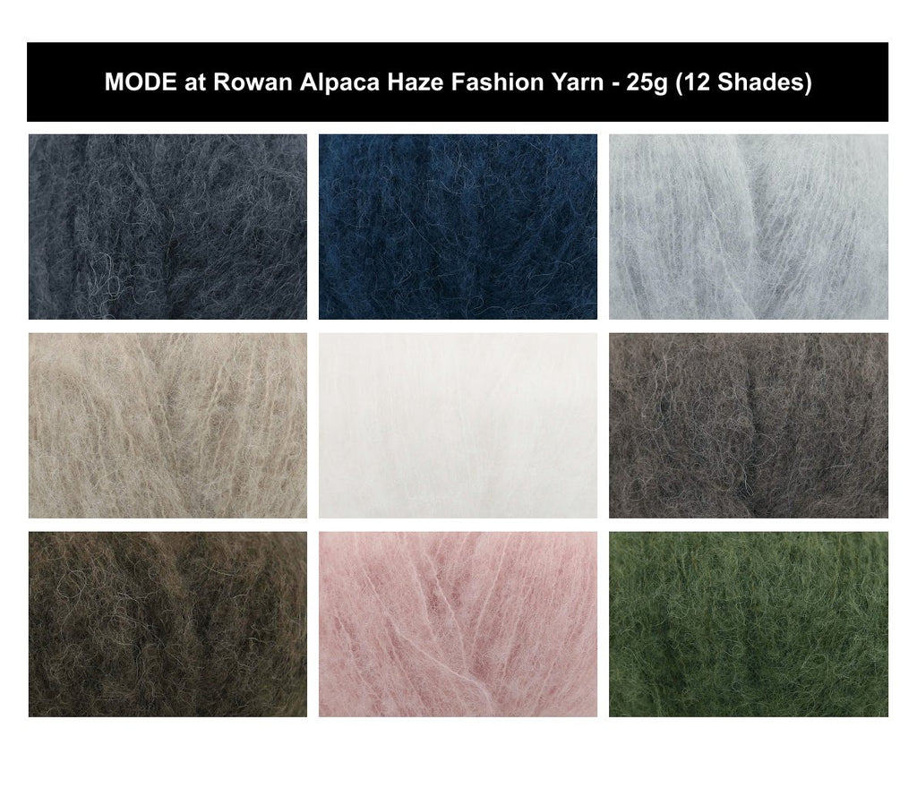 Mode at Rowan Alpaca Haze Fashion Crochet Yarn - 25g, Luxury Alpaca Wool Blend Soft Warm Knitting Wool for Sweaters, Shawls & Cardigan