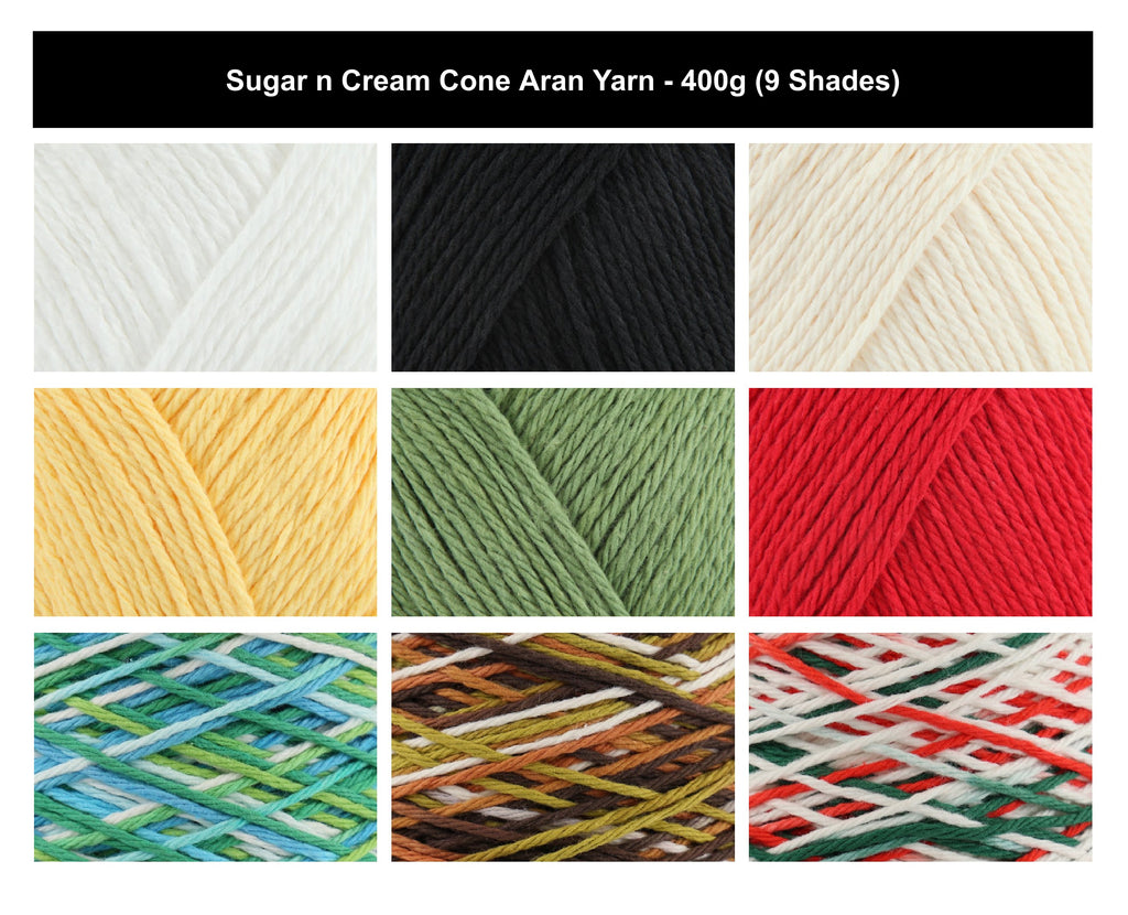 Sugar N Cream Solids Crochet Yarn - 70.9g, 100% Cotton Soft Worsted Everyday Knitting Wool for Dishcloths, Kitchen Accessories, Bags, Blankets & Home Décor