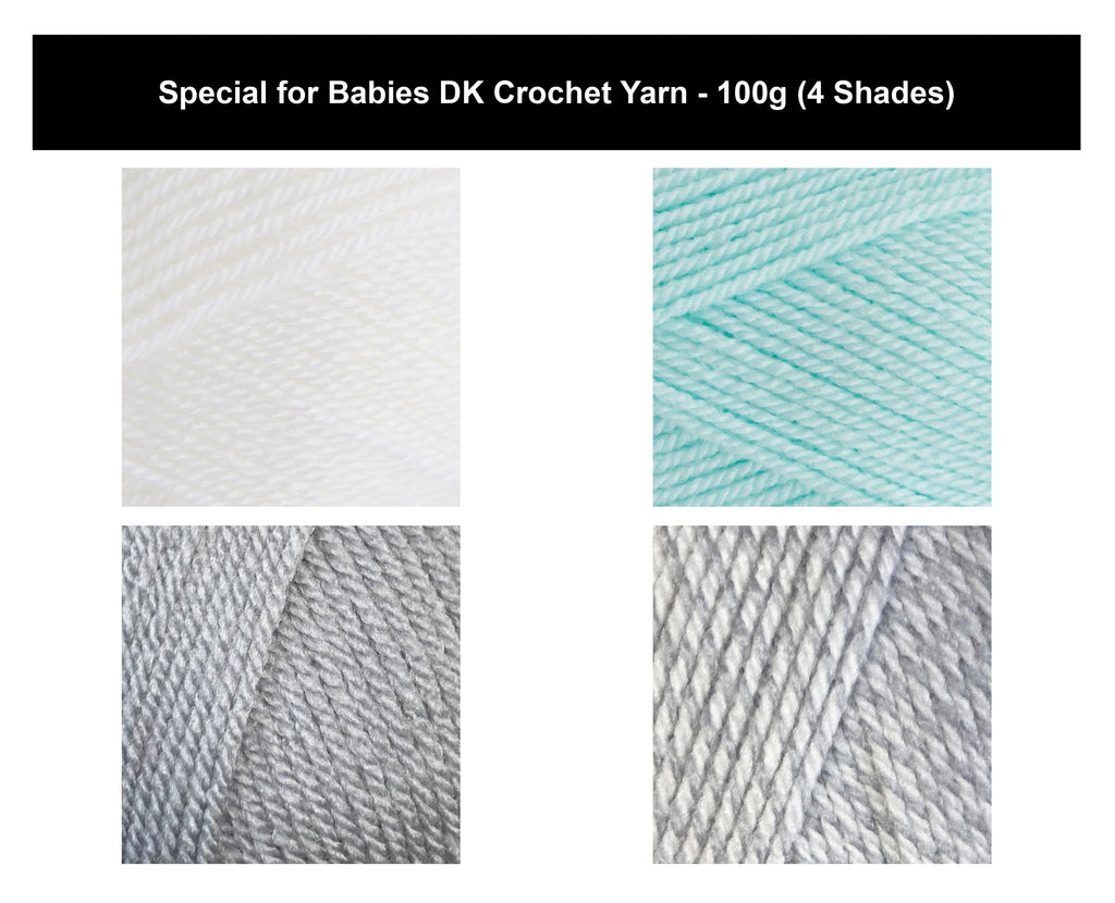 Special for Babies DK Crochet Yarn - 100g, Soft 100% Acrylic Double Knitting Baby Yarn for Baby Garments and Accessories