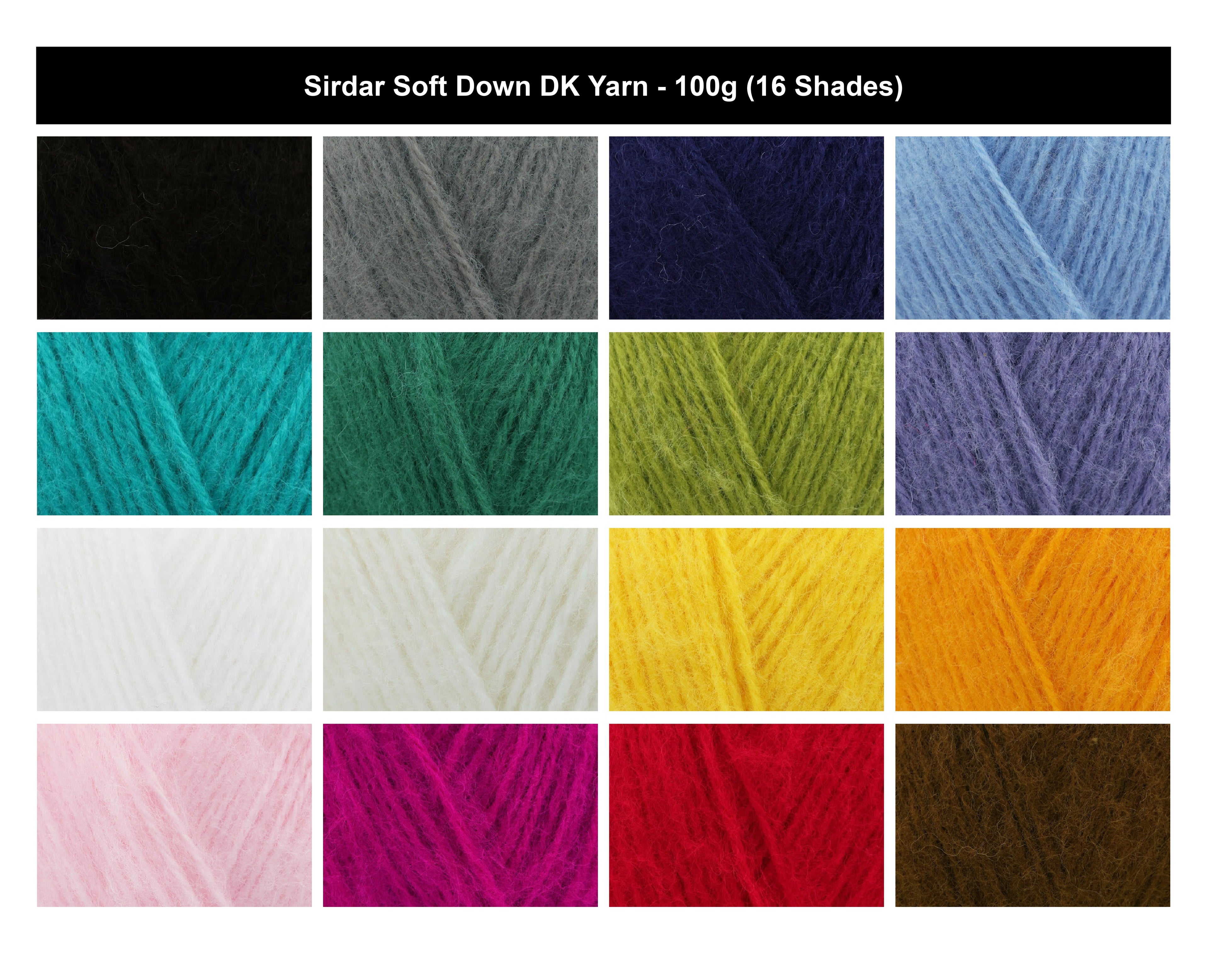 Sirdar Soft Down DK Brushed Finish Crochet Yarn - 100g, Wool Acrylic Blend Double Knitting Wool Yarn for Cardigans, Hats, Jumpers, Sweaters & Scarves