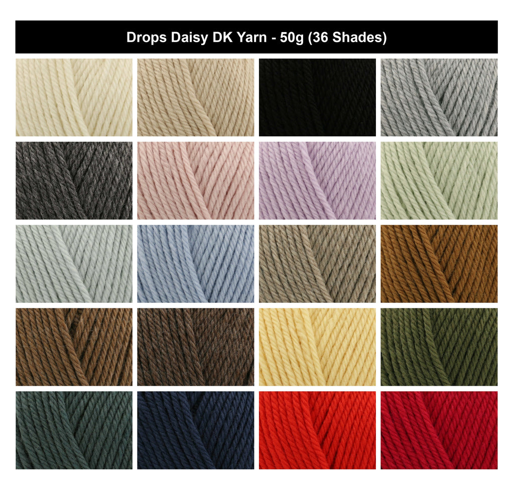 Drops Daisy DK Yarn for Crochet - 50g, Luxury Merino Wool Comfortable Next-To-Skin Feel Double Knitting Wool for Garments, Baby Clothes & Accessories