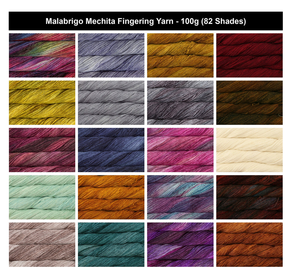 Malabrigo Mechita Fingering Wool Yarn - 100g, 100% Superwash Merino Wool, Kettle Dyed Single Ply Crochet & Knitting Yarn for Shawls, Lace, Scarves & Baby Items