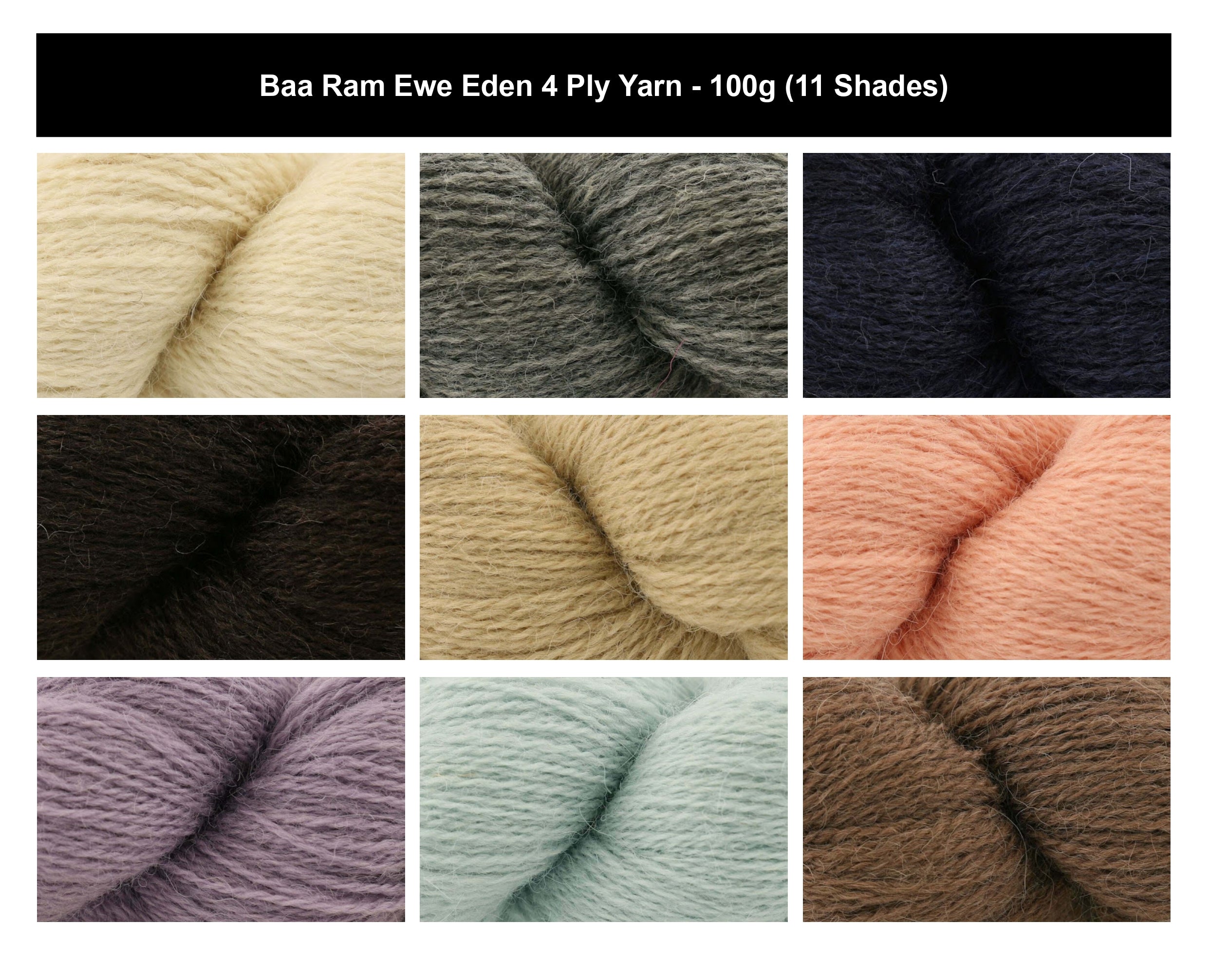 Baa Ram Ewe Eden 4 Ply Crochet Yarn - 100g, Natural Alpaca & Organic British Wool Blend Knitting Wool Yarn for Garments, Shawls, Scarves & Accessories