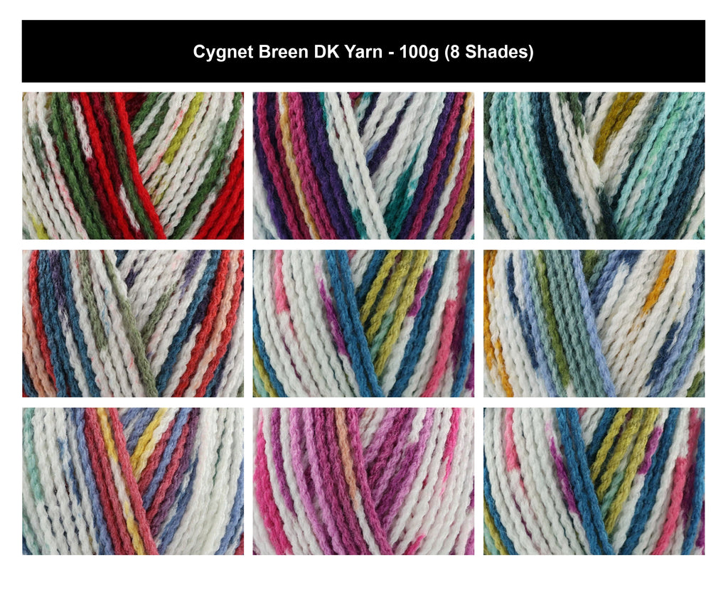 Cygnet Breen DK Crochet Yarn - 100g, 100% Acrylic Self-Patterning Double Knitting Fair Isle effect Yarn for Garments and Home Accessories