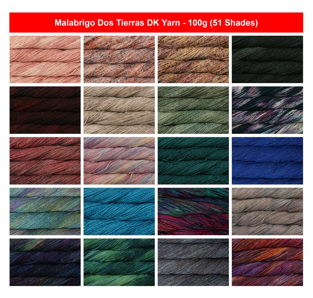 Malabrigo Dos Tierras DK Crochet Yarn - 100g, Soft Merino Wool & Baby Alpaca Blend Hand Dyed Variegated Double Knitting Yarn for Sweaters & Shawl