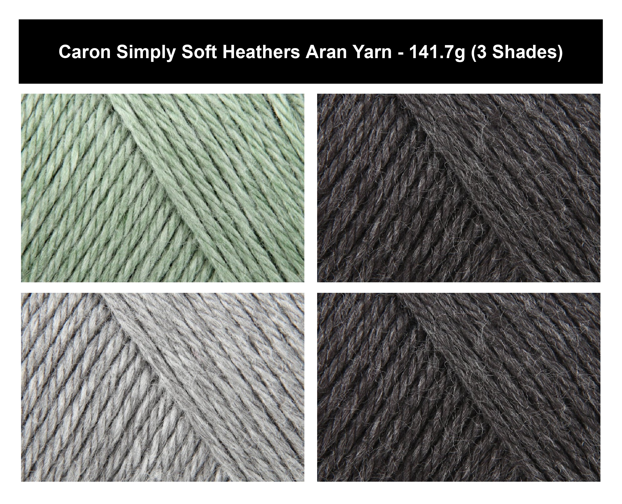 Caron Simply Soft Heathers Aran Yarn - 141g, Soft 100% Acrylic Marled Effect Knitting & Crochetn Yarn for Modern Garments and Accessories