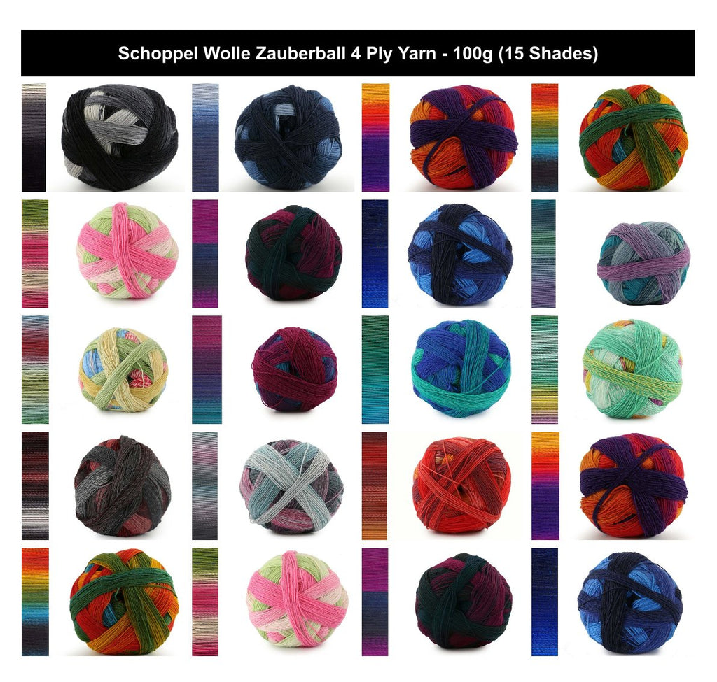 Schoppel Wolle Zauberball 4 Ply Yarn - 100g, Wool & Nylon Blend Self-Patterning Multicolour Crochet & Knitting Wool for Socks, Shawls, Gloves & Accessories