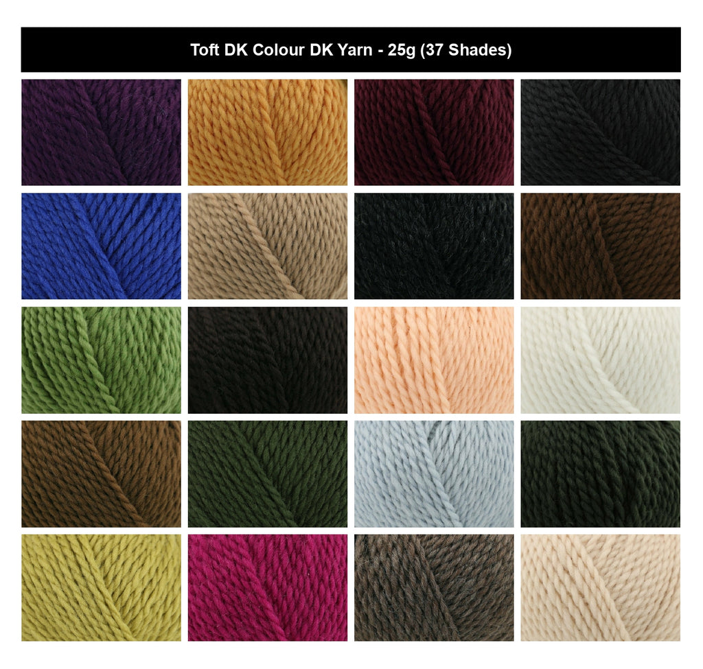 Toft DK Colour Crochet Wool Yarn - 25g, Luxury British 100% Wool Breathable Double Knitting Wool Yarn for Toys, Amigurumi, Garments & Accessories