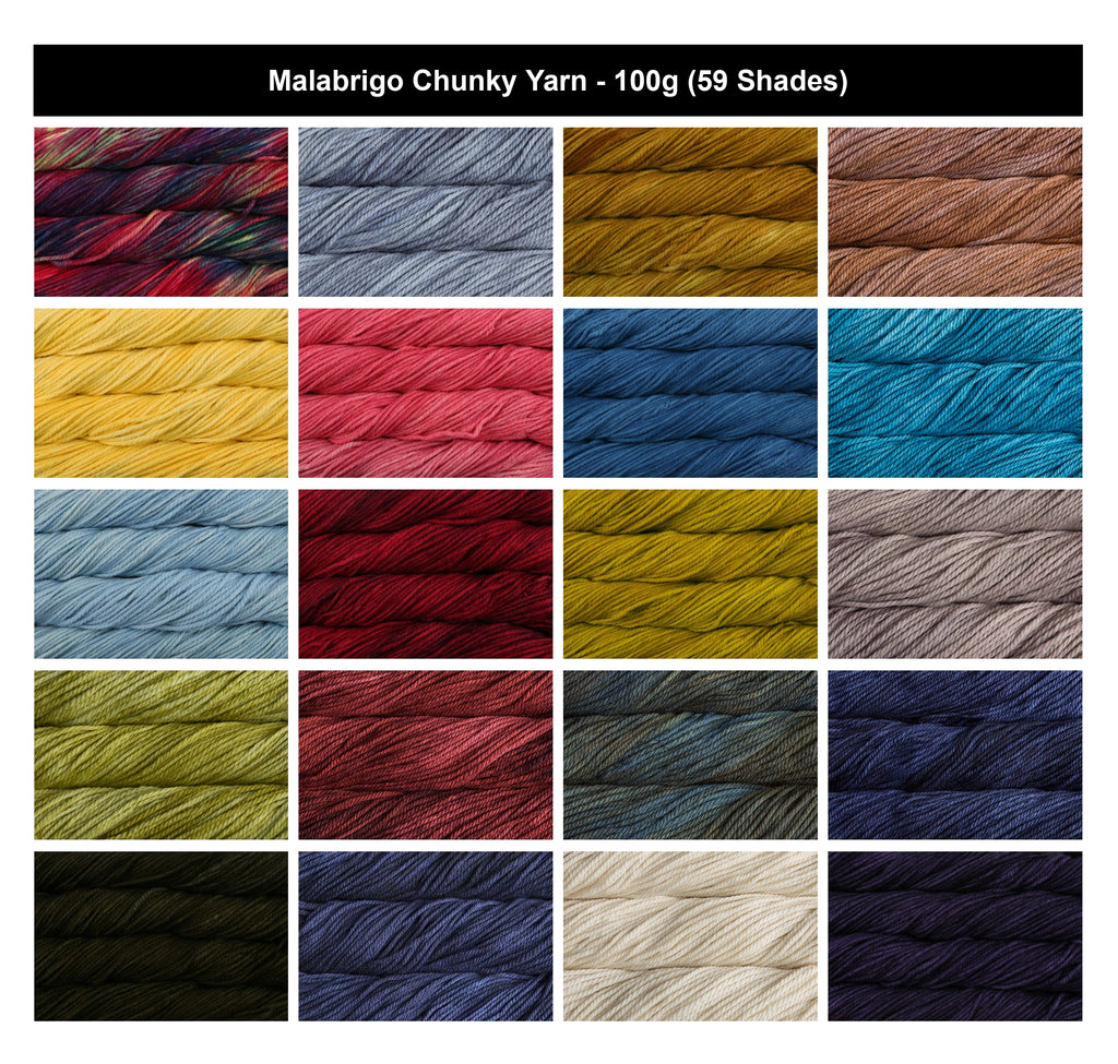 Malabrigo Chunky Yarn for Crochet - 100g, 100% Merino Wool Kettle Dyed Variegated Knitting Yarn for Hats, Scarves, Sweaters & Blankets