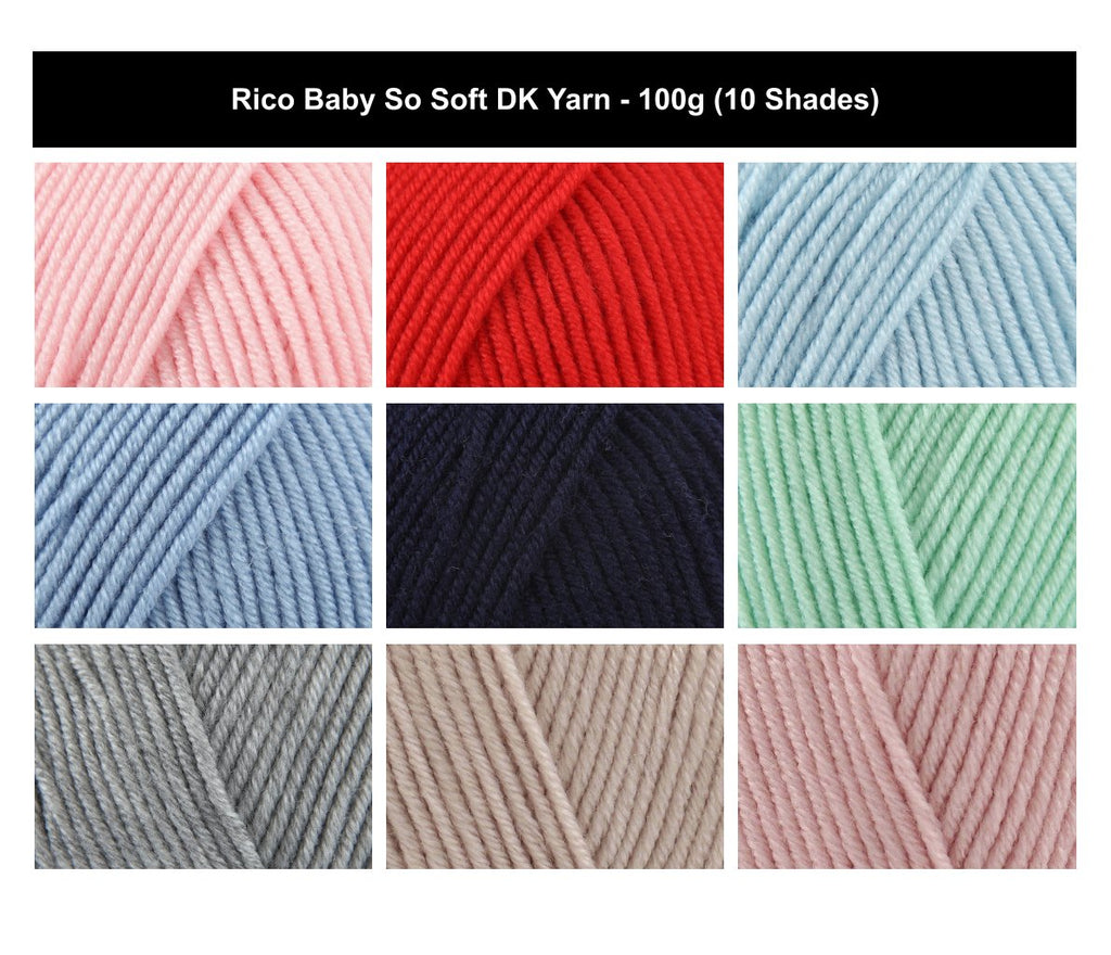Rico Baby So Soft DK Yarn for Crochet - 100G, Luxury 100% Acrylic Anti-Pilling Soft Double Knitting Wool for Cozy Baby Garments And Blankets