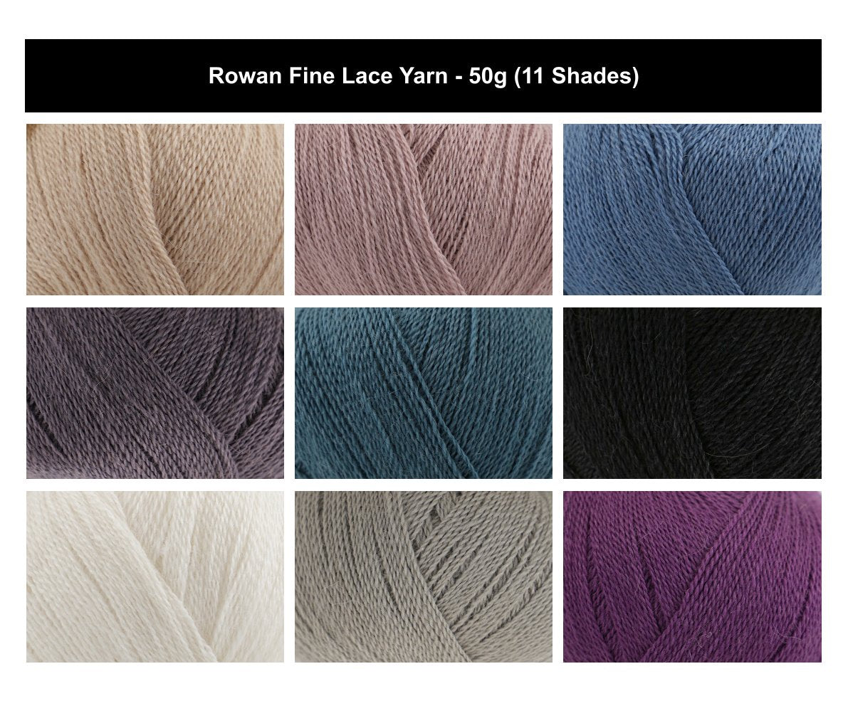 Rowan Fine Lace Crochet Yarn - 50g, Luxury Baby Suri Alpaca & Merino Blend Hand Knitting Wool for Cardigans, Shawls and Lace Projects