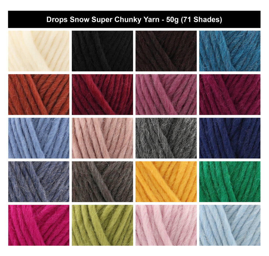 Drops Snow Super Chunky Yarn for Crochet - 50g, 100% Pure Wool Soft Single Ply Roving Knitting Wool for Winter Felting Scarves, Blankets & Cosy Accessories