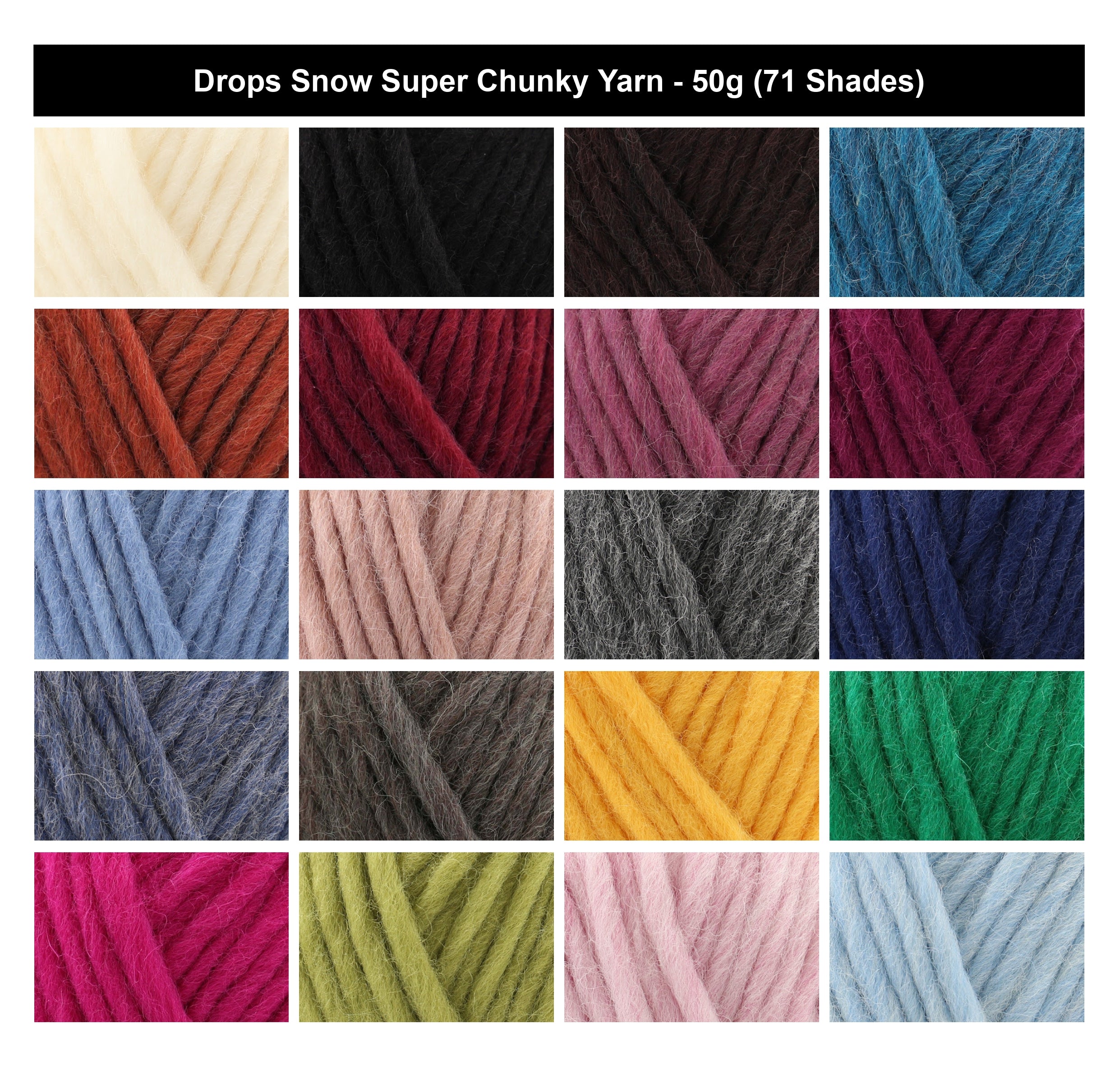 Drops Snow Super Chunky Yarn for Crochet - 50g, 100% Pure Wool Soft Single Ply Roving Knitting Wool for Winter Felting Scarves, Blankets & Cosy Accessories