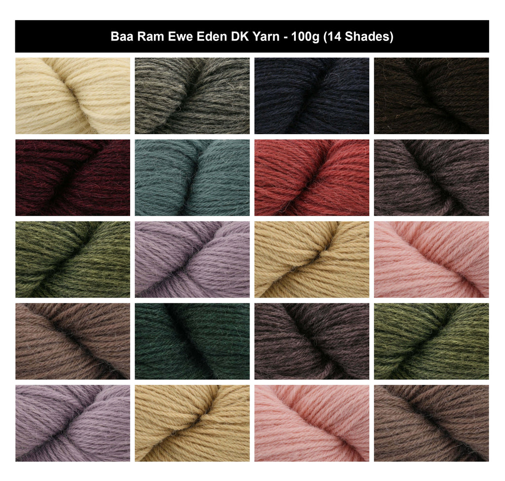 Baa Ram Ewe Eden DK Crochet Yarn - 100g, British Wool Alpaca Blend Knitting Yarn Misty Mountains Inspired for Cardigans, Sweaters, Hats, Mittens & Accessories
