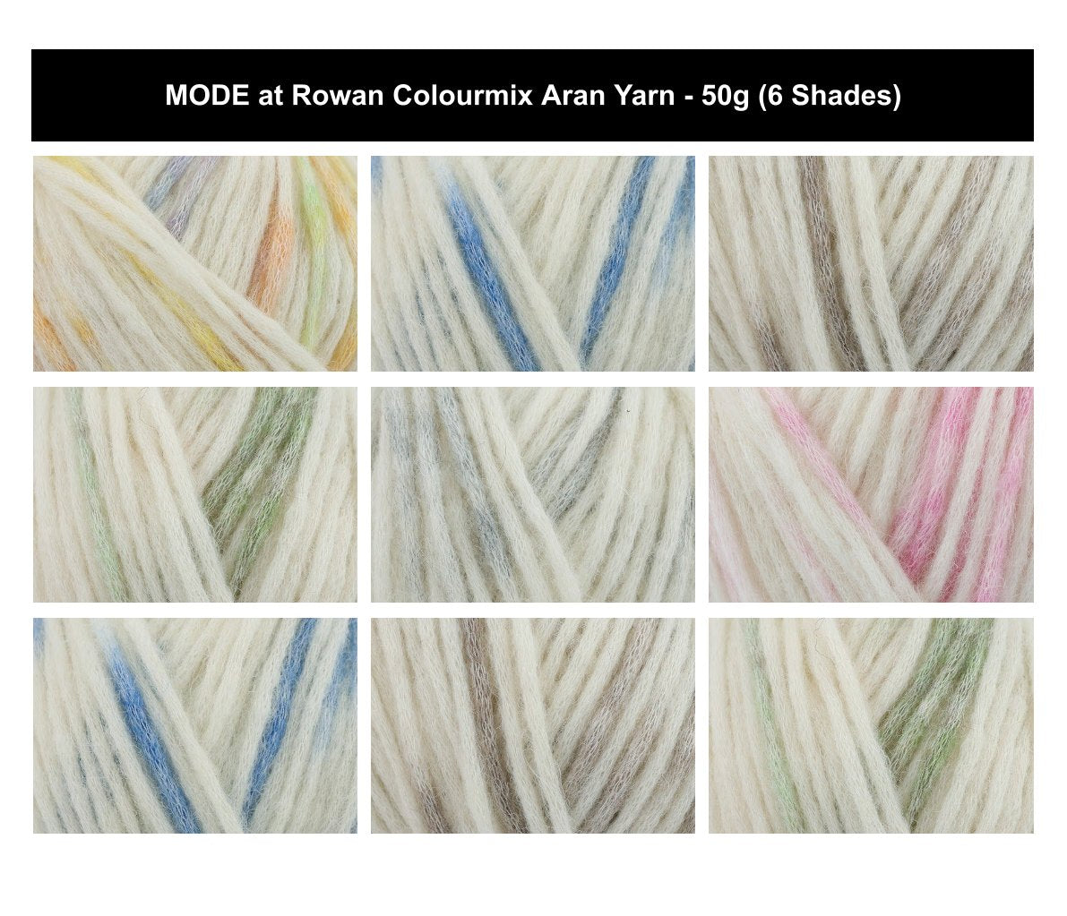 Mode at Rowan Colourmix Aran Crochet Yarn - 50g, Luxury Cotton, Wool & Alpaca Blend Knitting Yarn in Muted Colours for Sweaters, Cardigans & Scarves
