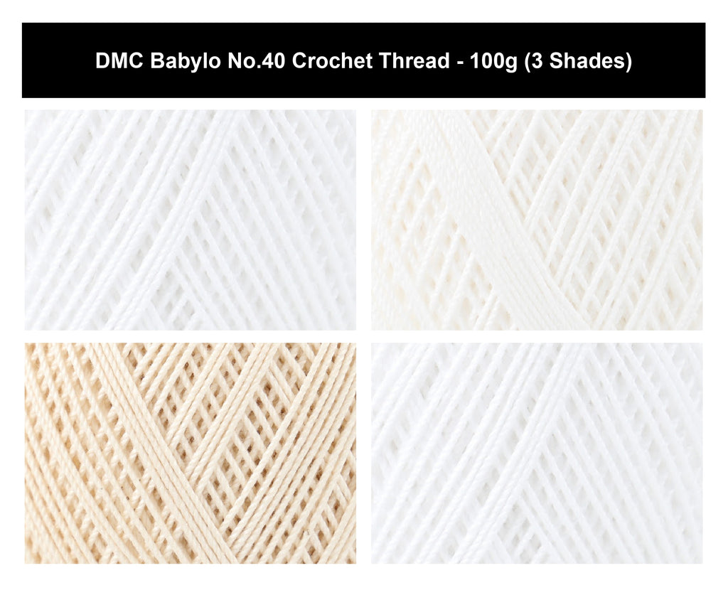 DMC Babylo No.40 Crochet Thread Yarn - 100g, 100% Mercerised Cotton Knitting Yarn for Decorative Lacework, Doilies & Fine Detail Crafting