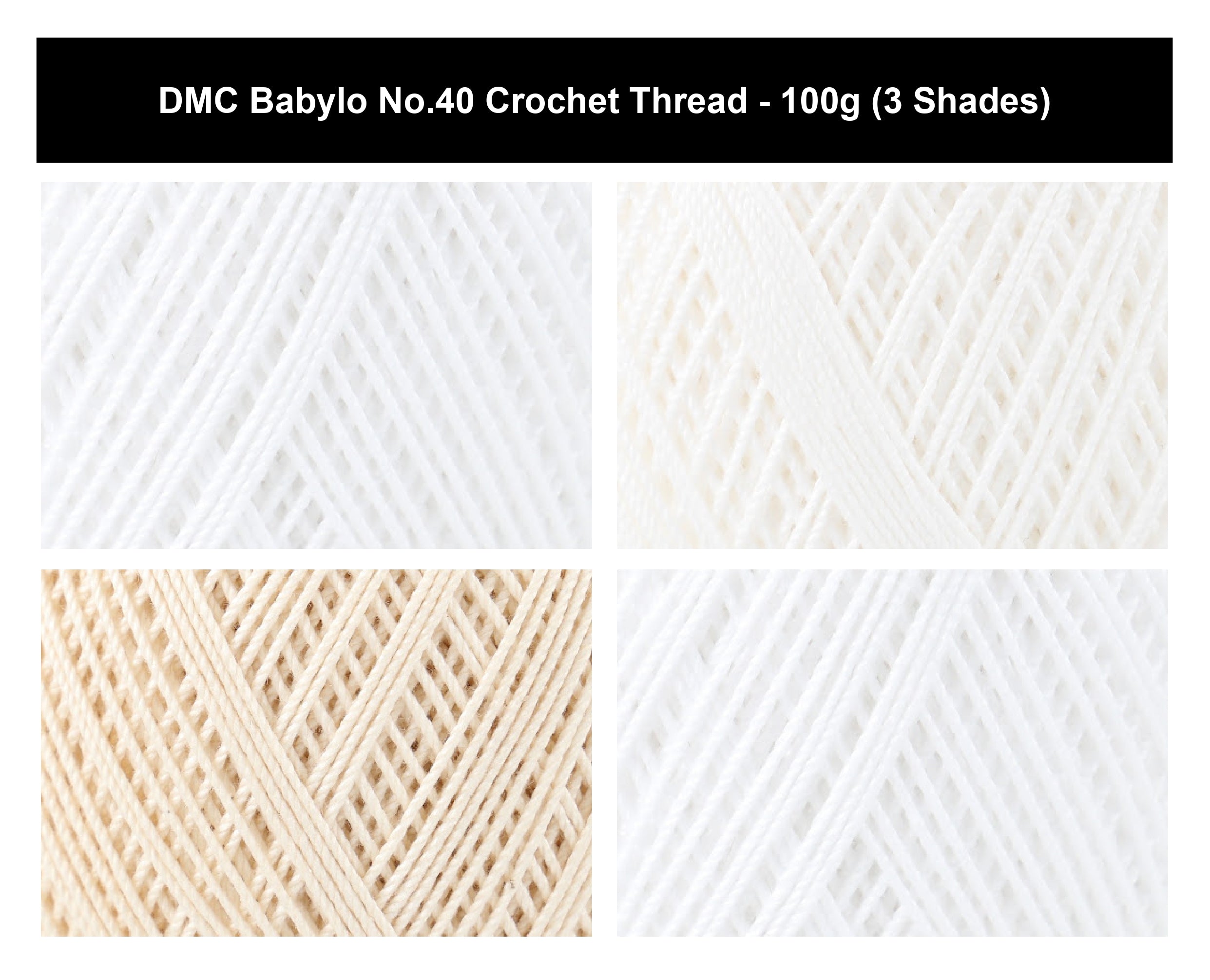 DMC Babylo No.40 Crochet Thread Yarn - 100g, 100% Mercerised Cotton Knitting Yarn for Decorative Lacework, Doilies & Fine Detail Crafting