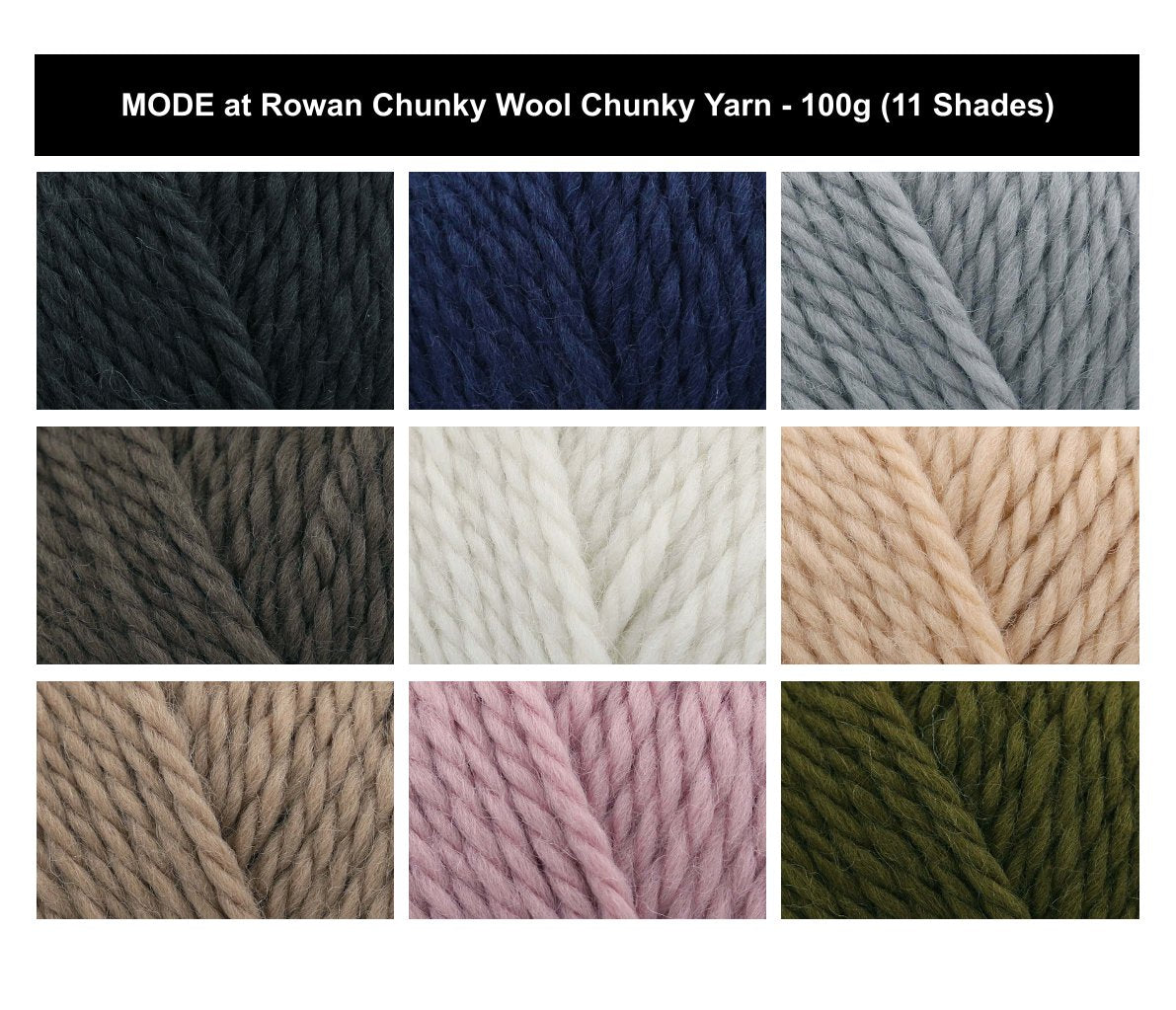 Mode at Rowan Chunky Wool Yarn for Crochet & Knitting - 100g, Luxury 100% Wool Natural Fibre Thick Hand Knitting Yarn for Sweaters & Crafts