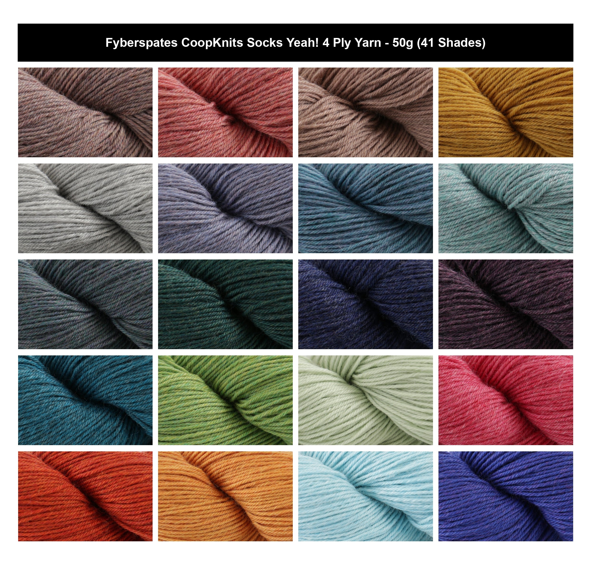 Fyberspates CoopKnits Socks Yeah! 4 Ply Yarn - 50g, Luxury Wool & Nylon Blend Soft Lightweight Colourful Knitting Wool for Crochet Shawls, Garments & Accessories