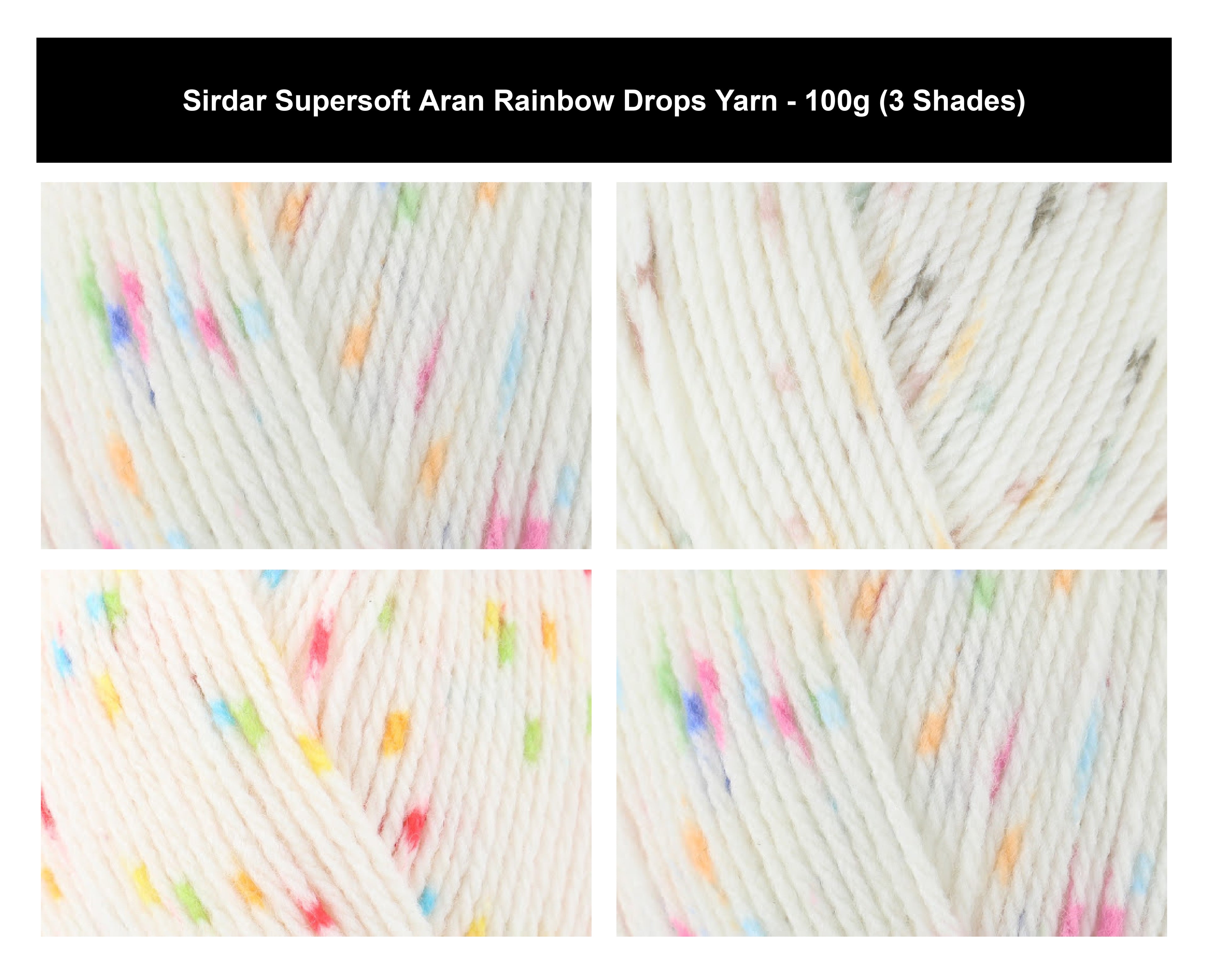 Sirdar Snuggly Supersoft Rainbow Drops Aran yarn - 100g, 100% Acrylic Super Soft Crochet & Knitting Wool for Baby Blankets, Cardigans & Headwear