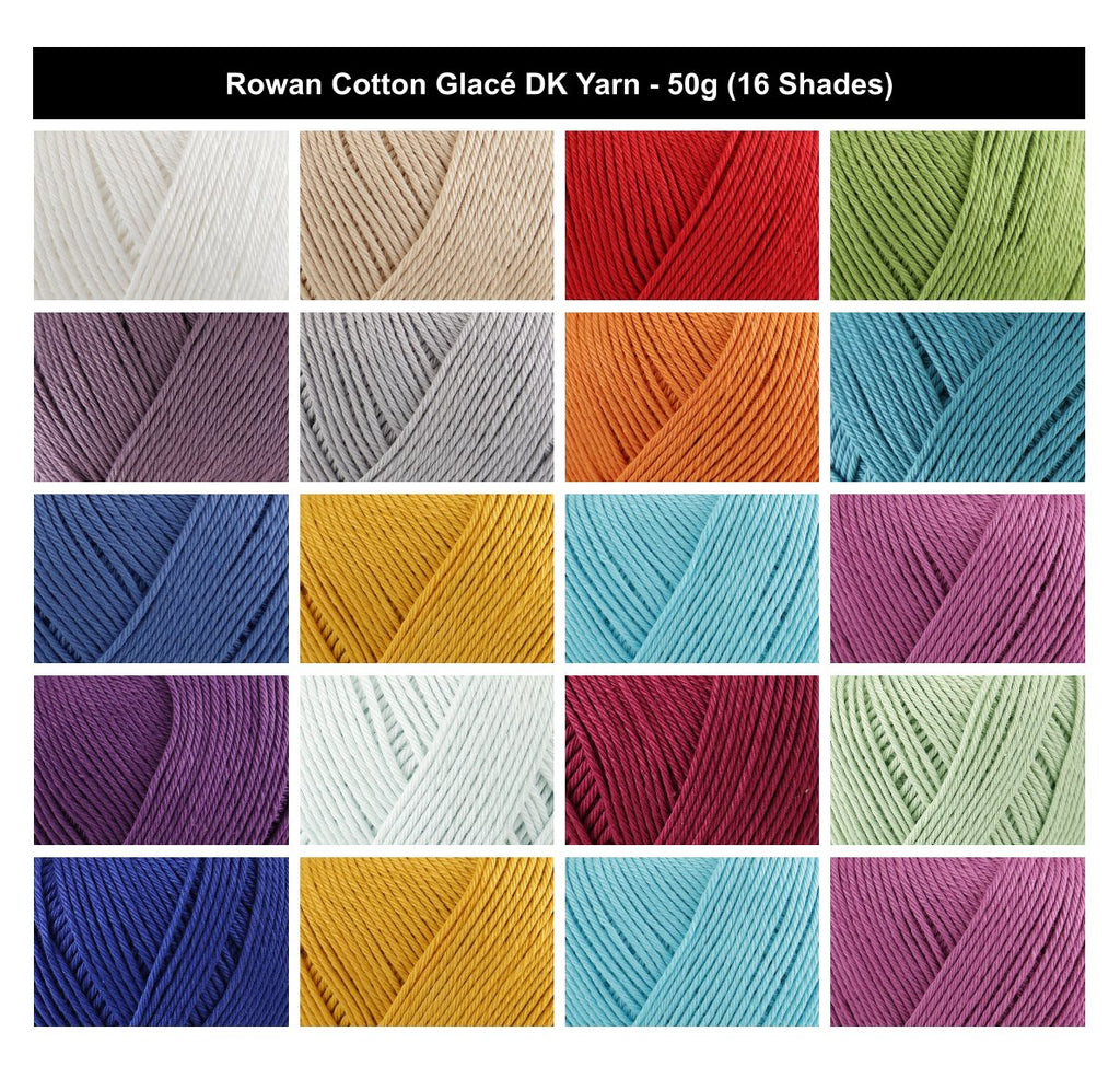 Rowan Cotton Glace DK Spring Summer Crochet Yarn - 50g, 100% Cotton Double Knitting Lightweight Shrugs, Cardigans, & Sweaters