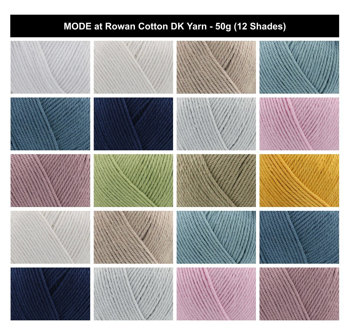 Mode at Rowan Cotton DK Yarn for Crochet - 50g, Luxury 100% Cotton Double Knitting Yarn Made from Finest Natural Fibres for Sweaters, Cardigans & Tops