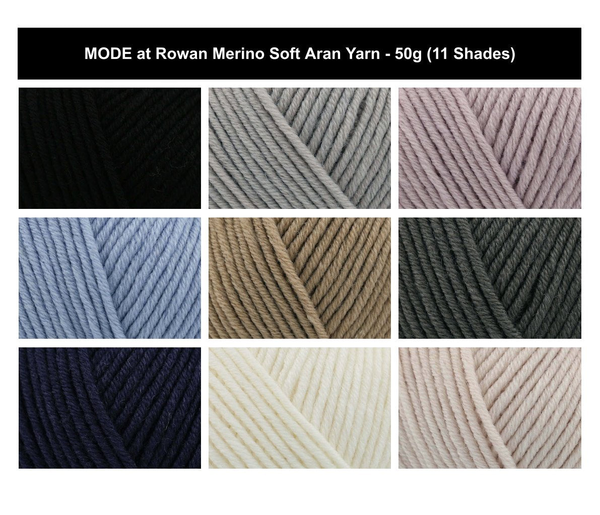 Mode at Rowan Merino Soft Aran Yarn - 50g, Luxury 100% Merino Wool Soft Natural Fibre Knitting & Crochet Yarn for Sweaters, Cardigans & Scarves
