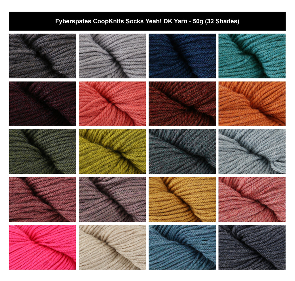 Fyberspates CoopKnits Socks Yeah! DK Yarn - 50g, Wool & Nylon Blend Hand dyed Colourful Double Crochet & Knitting Wool for Garments, Hats & Everyday Accessories