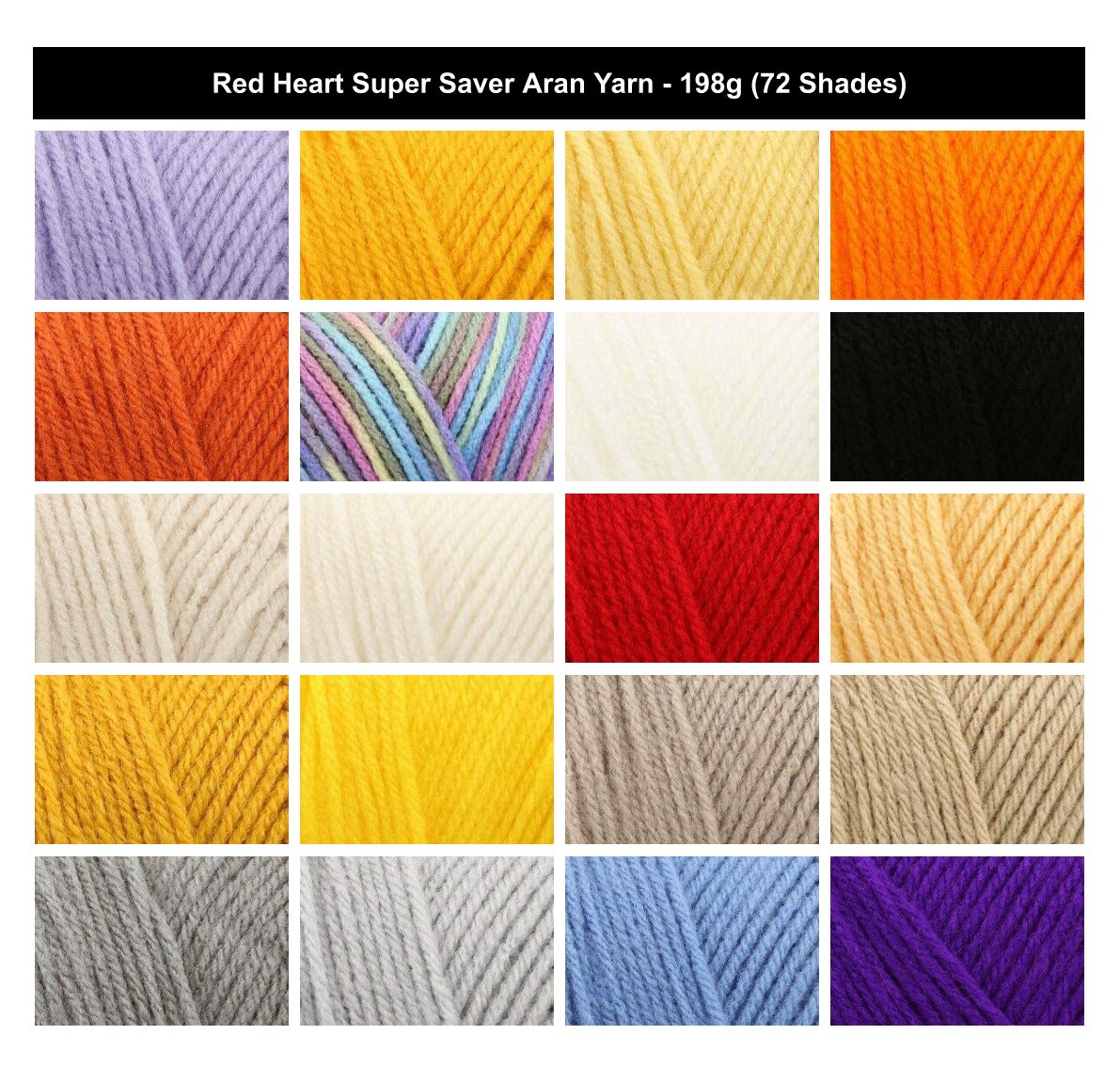 Red Heart Super Saver Aran Crochet Yarn - 198g, 100% Acrylic Self-Striping Everyday Knitting Wool for Colourful Blankets, Garments & Accessories